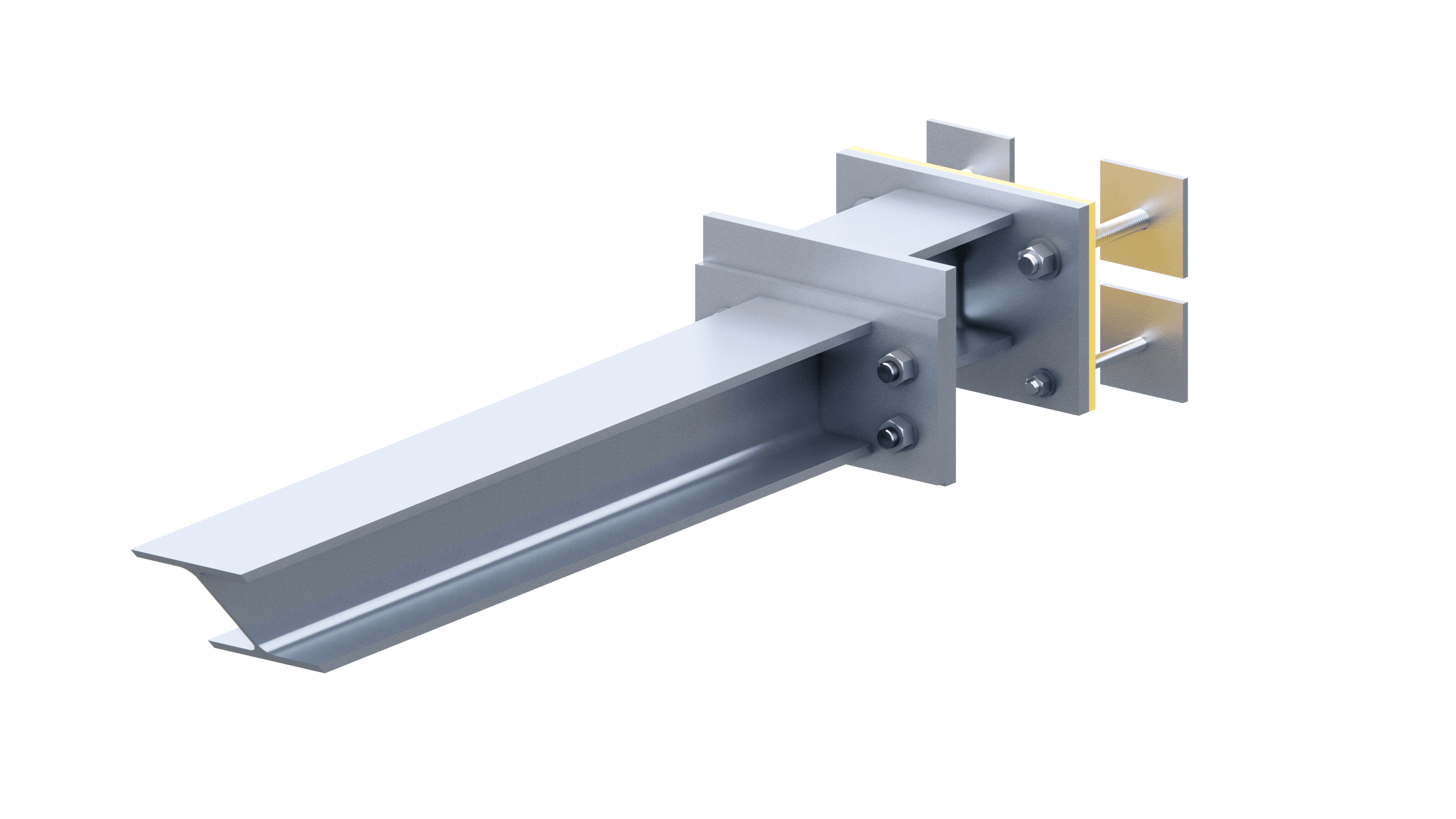 Precast unitised balcony connection detail — anchor-stub system